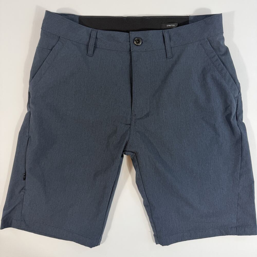 Kenneth Cole New York Men's Stretch Shorts Size 30 Slate Blue Tech Flat Front